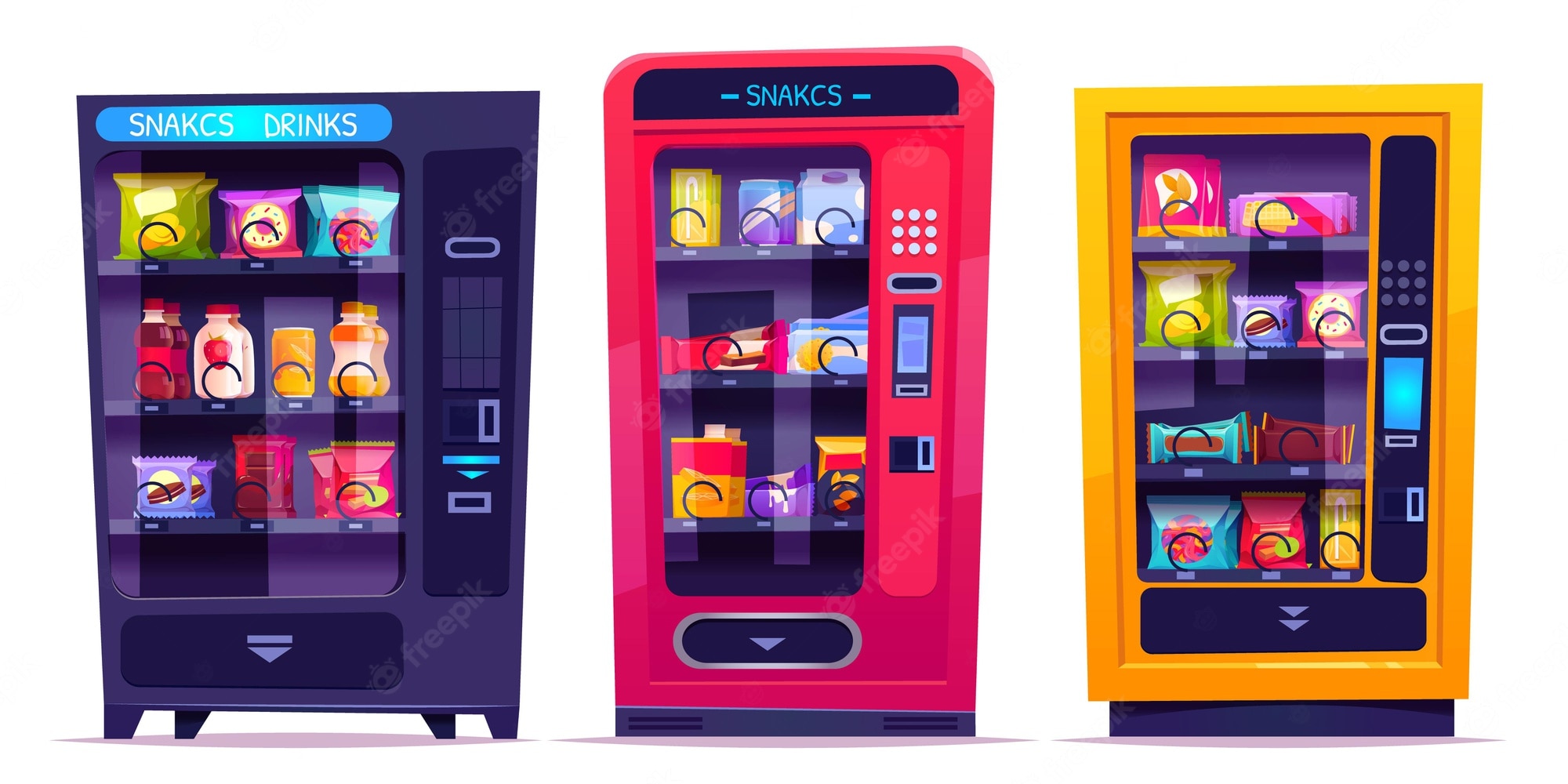 دستگاههای فروش خودکار (Vending Machines): انقلابی در دسترسی به محصولات cartoon-vending-machines- دستگاه فروش خودکار