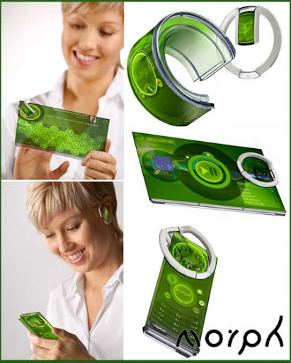 و تبلت انعطاف‌پذیر از آینده تعامل انسان‌–‌ماشین Nokia Morph 2009 باشگاه پرورش محصول tegory%
